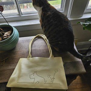 Radley Yellow Leather Medium Shoulder Tote Bag with Laser Cut Dog Flower B13